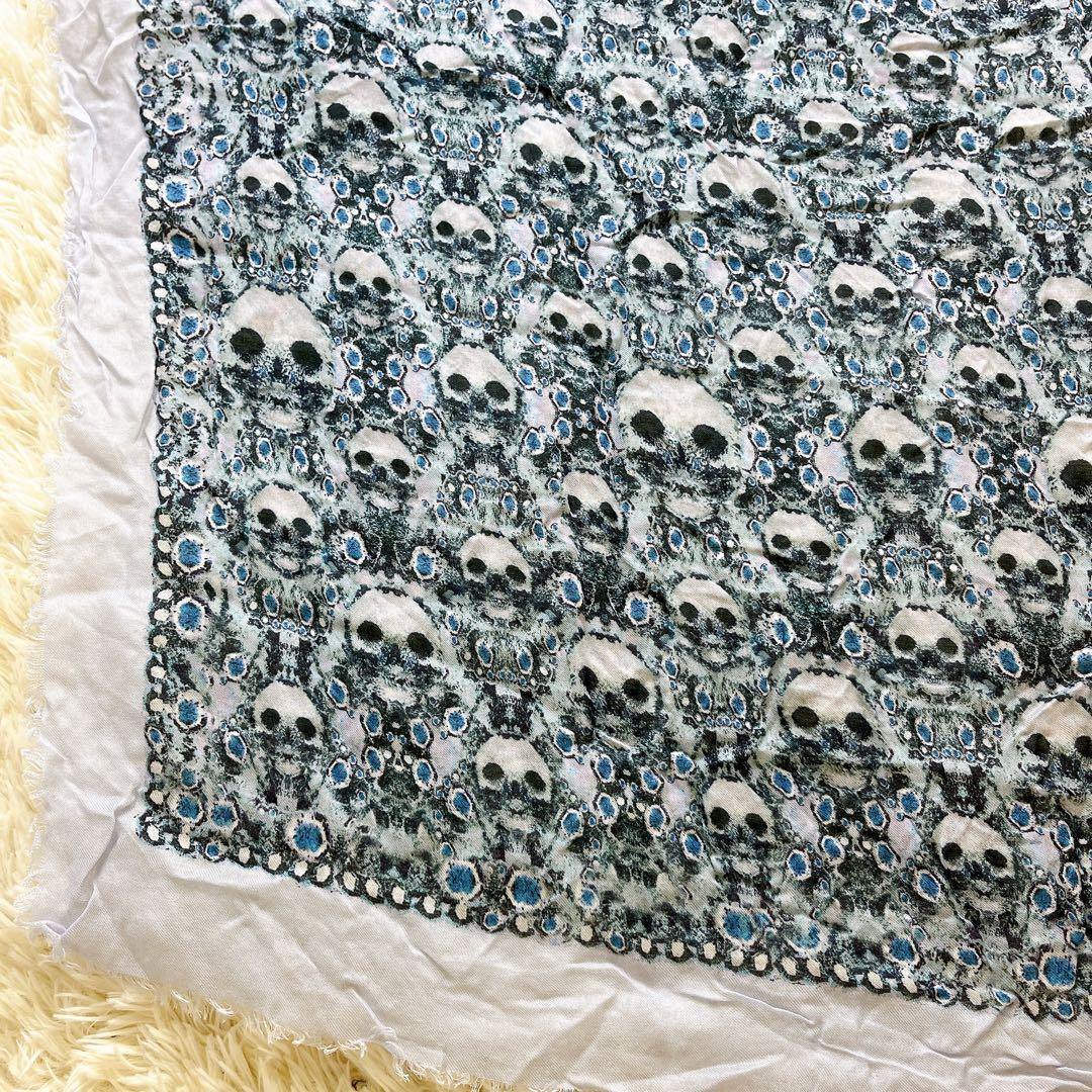 極美品✨ Alexander McQUEEN スカーフ大判 ドクロ スカル シ