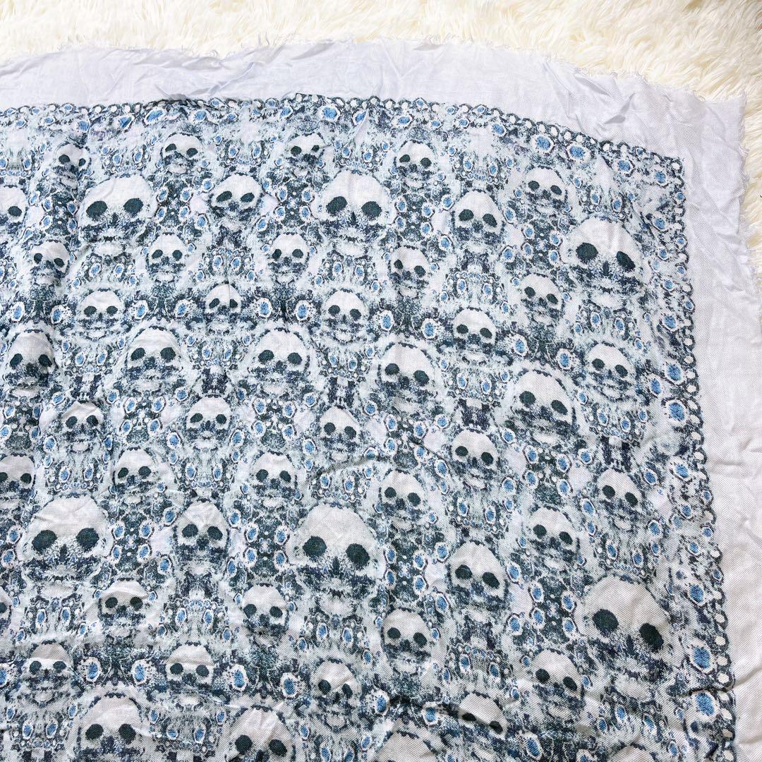 極美品✨ Alexander McQUEEN スカーフ大判 ドクロ スカル シ