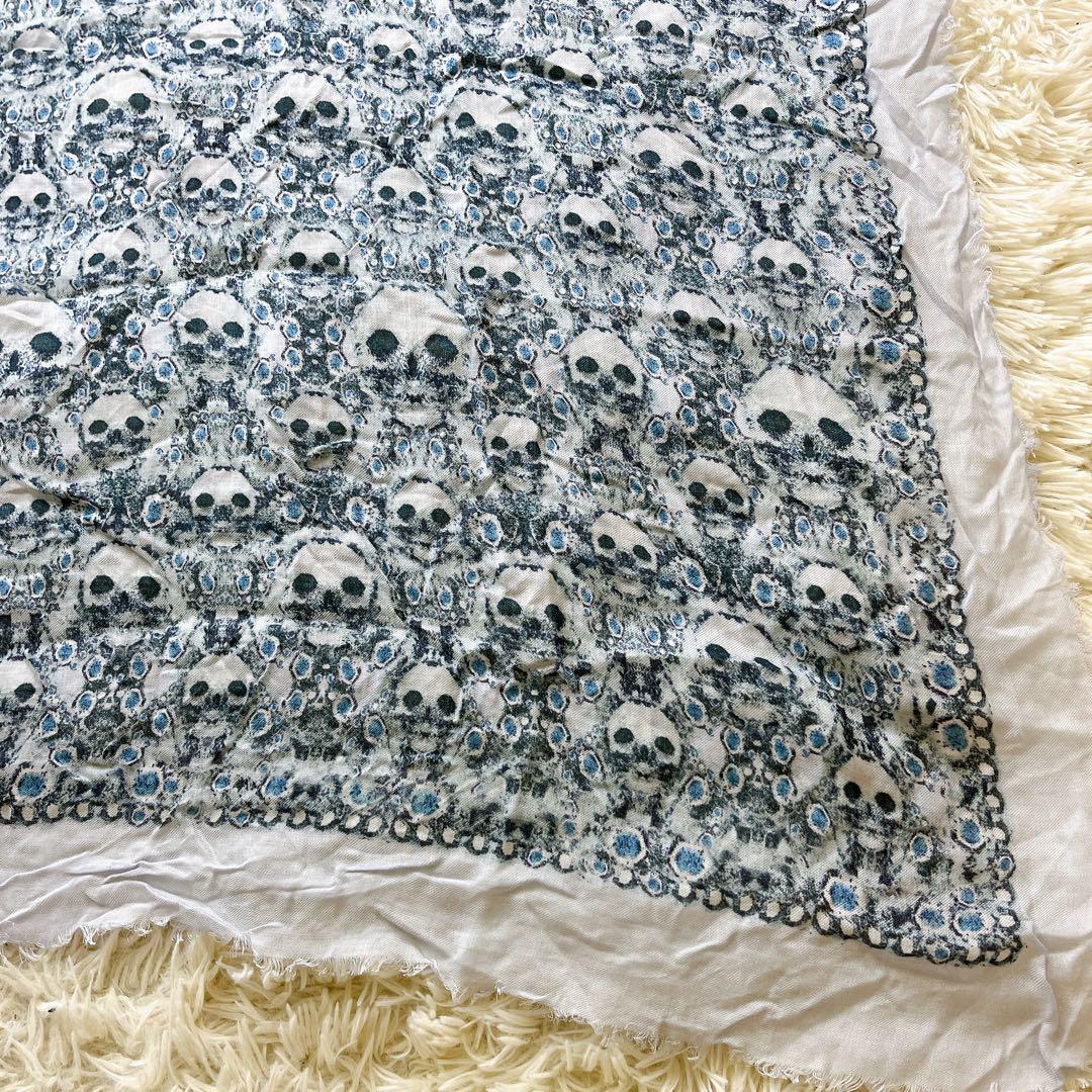 極美品✨ Alexander McQUEEN スカーフ大判 ドクロ スカル シ