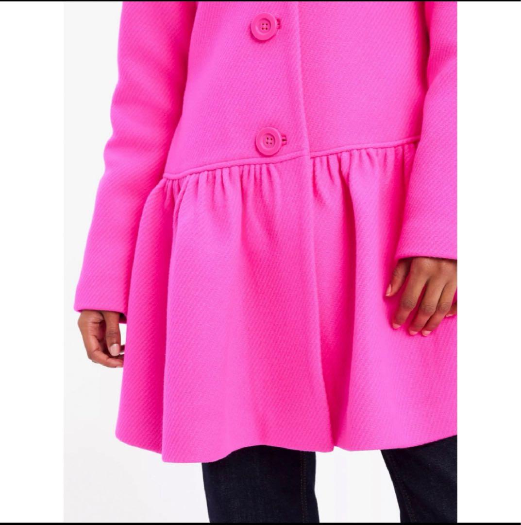 m　再値下げ　新品！ケイトスペード コート　ファーコート　バービー ピンク