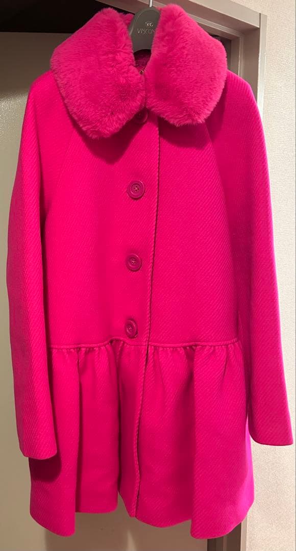 m　再値下げ　新品！ケイトスペード コート　ファーコート　バービー ピンク