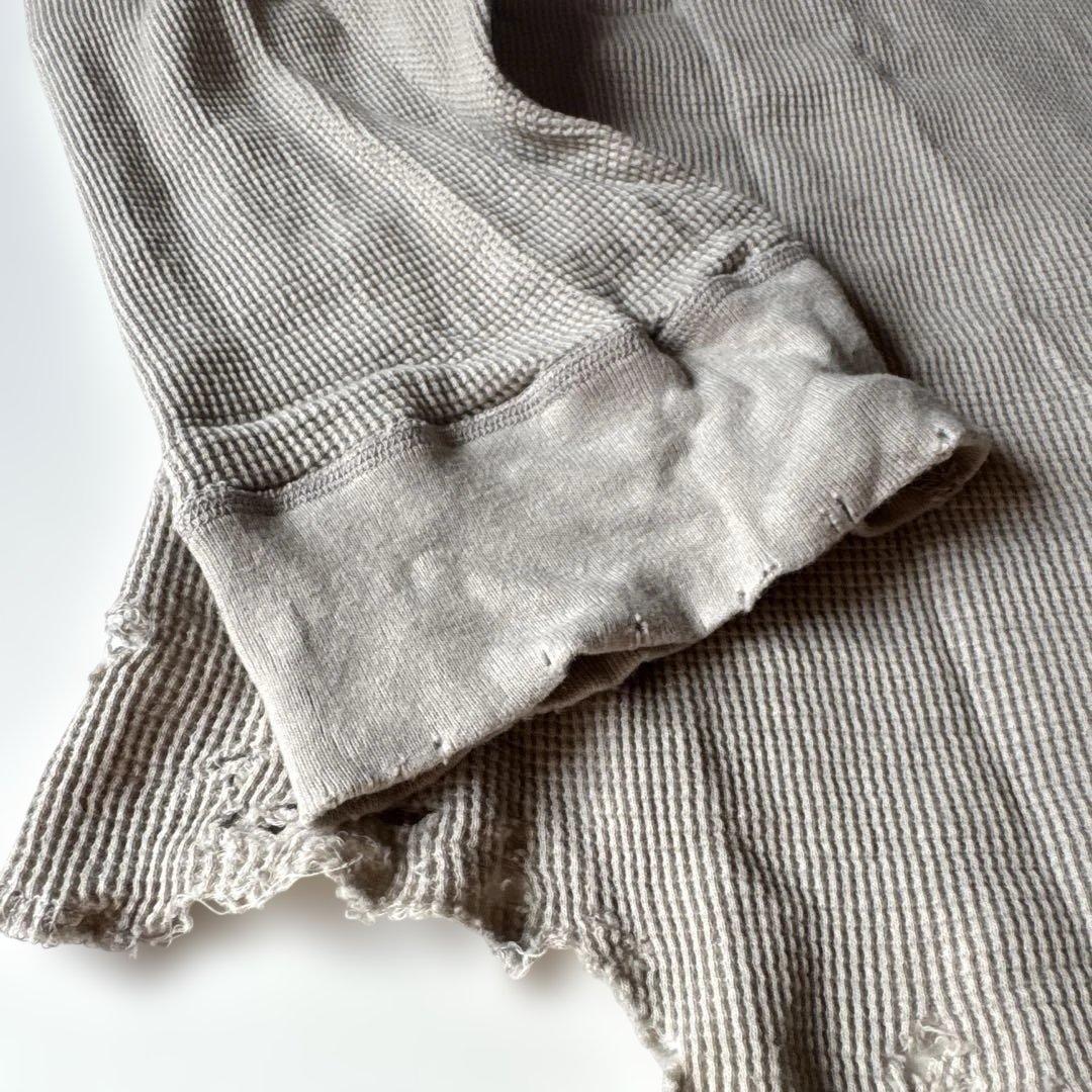 トップス ANCELLM DAMAGE WAFFLE L/S T-SHIRT size2