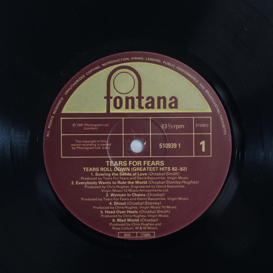 英LP Tears For Fears Tears Roll Down UKオリ