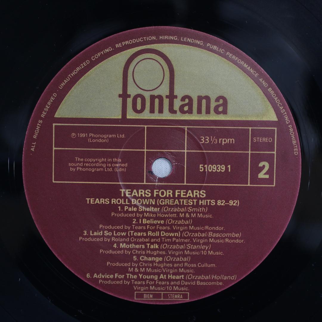 英LP Tears For Fears Tears Roll Down UKオリ