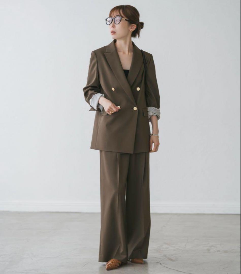 NOBLE 2025年エステルツイルピークドラペルジャケット 36ブラウン