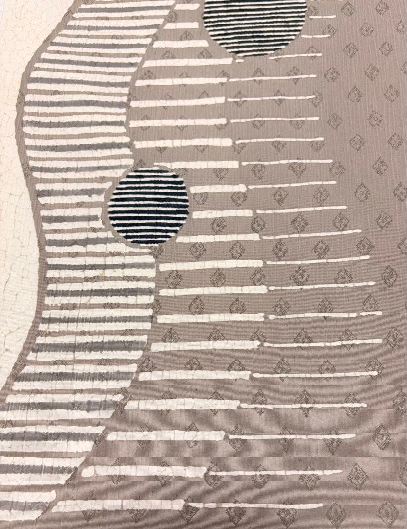 (週末値引き)波模様 袋帯 ベージュ系