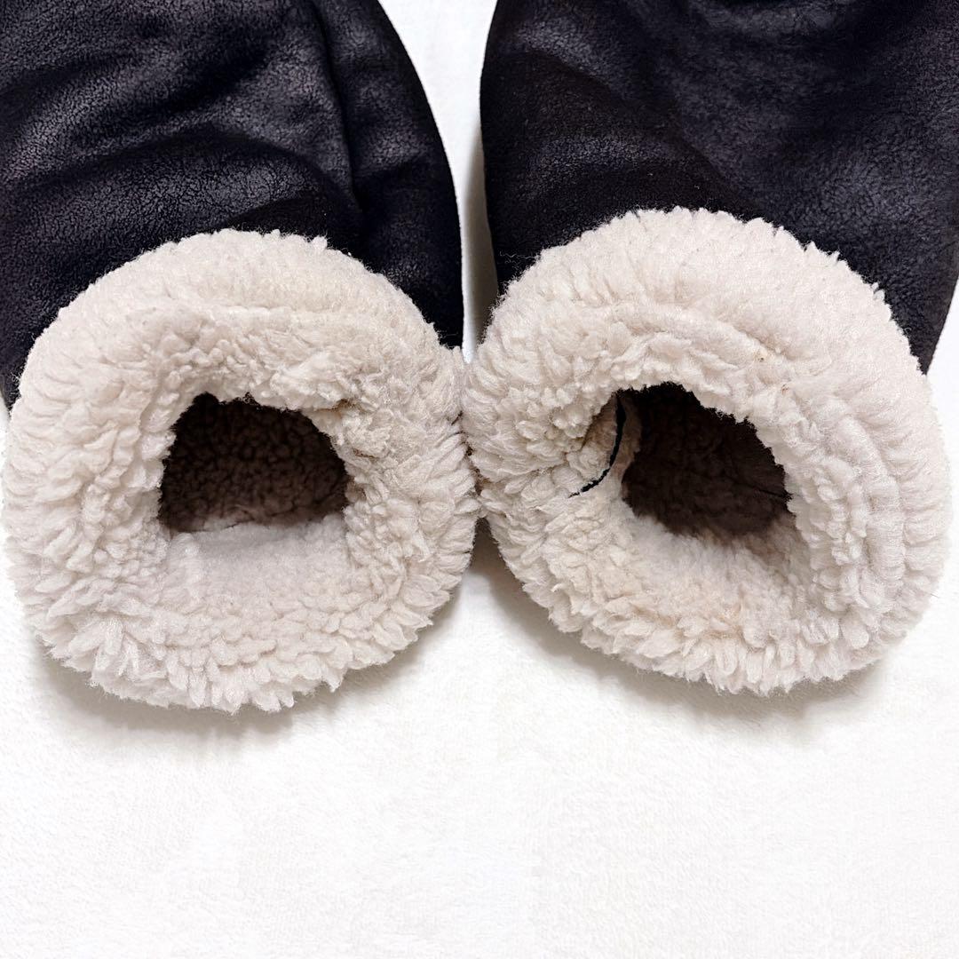 【美品】ZARA フェイクムートン ボア フライトジャケット 黒 L