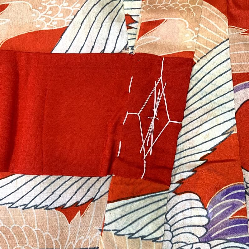 507ax9□お宮参り アンティーク 女児 長襦袢付 七五三にも 鶴□状態良好