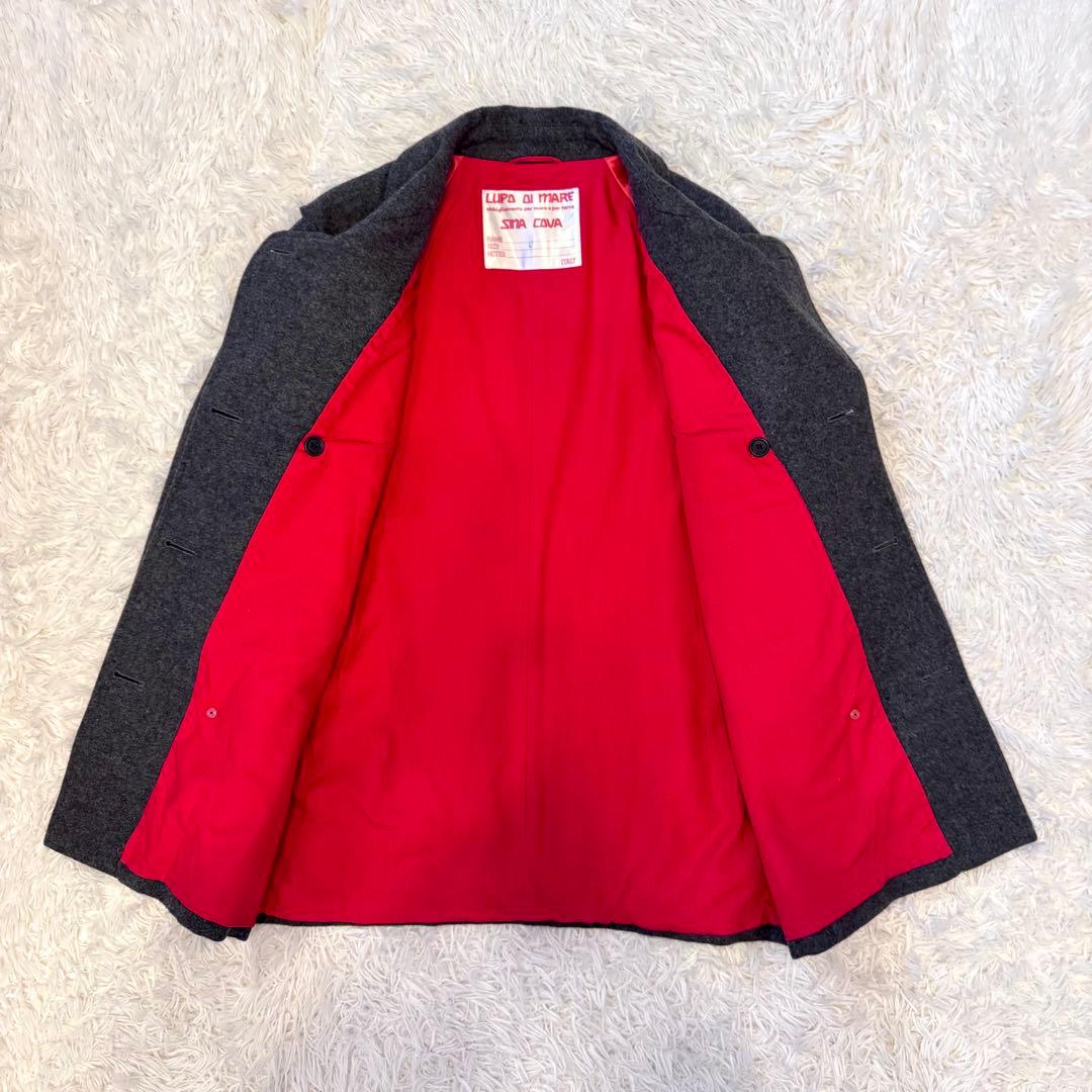 SINACOVA 【裏地 赤】シナコバ ピーコート ダブルブレスト ワッペン L