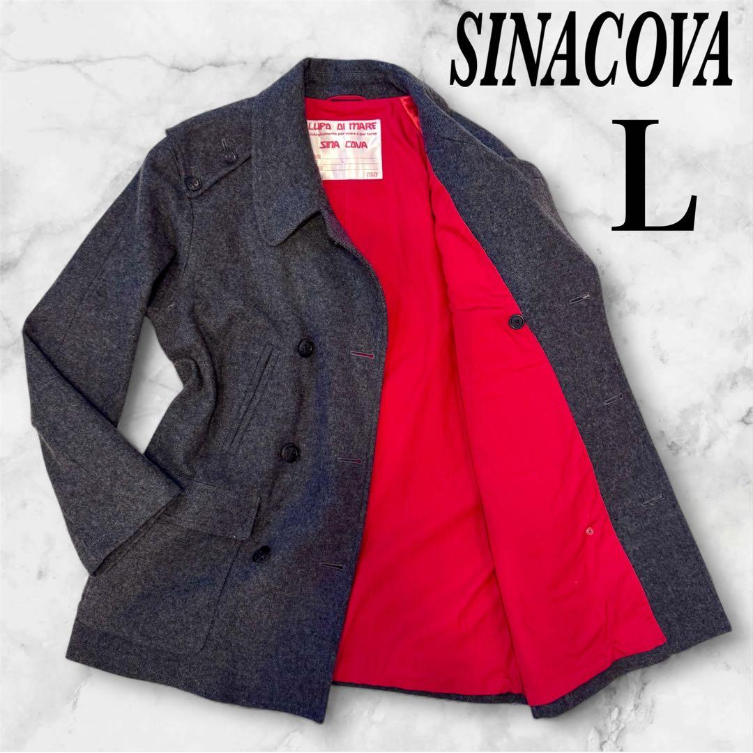 SINACOVA 【裏地 赤】シナコバ ピーコート ダブルブレスト ワッペン L