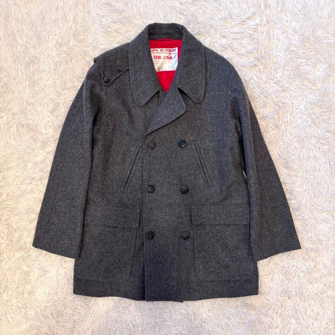 SINACOVA 【裏地 赤】シナコバ ピーコート ダブルブレスト ワッペン L