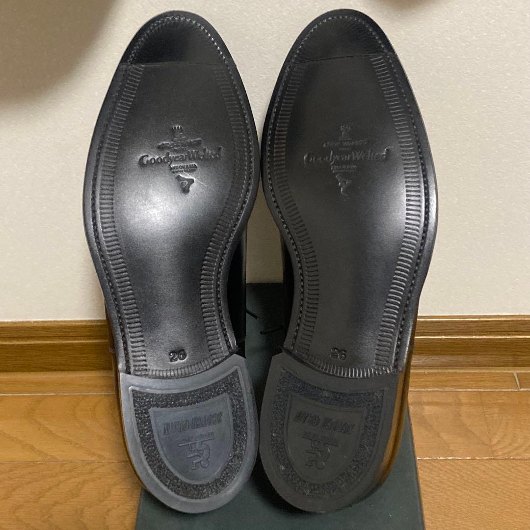 【新品】スコッチグレイン ストレートチップ 26.0E アノネイ社カーフ使用