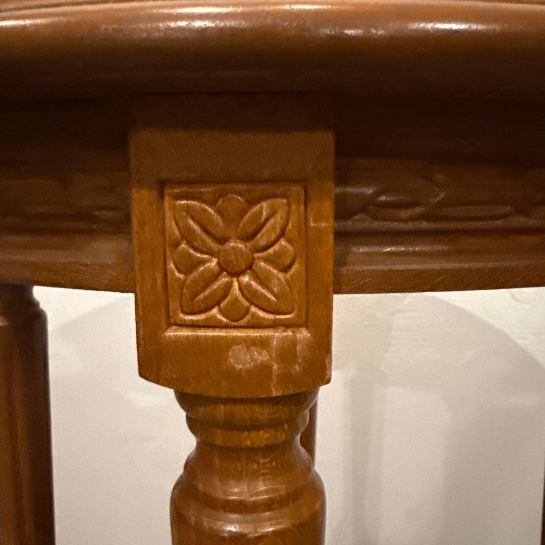 ヴィンテージ　木製　ラウンド　サイドテーブル　2段