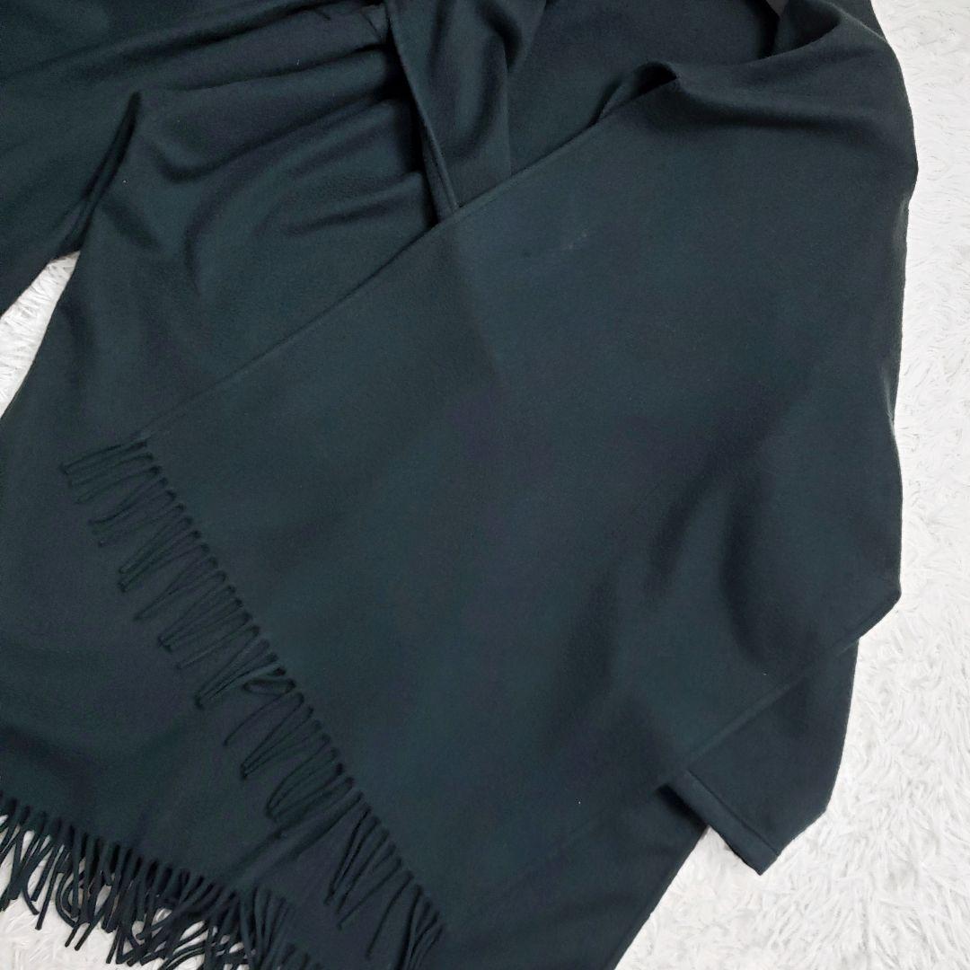 aaakira 美品 フェラガモ カシミヤケープコート ポンチョ フリンジ