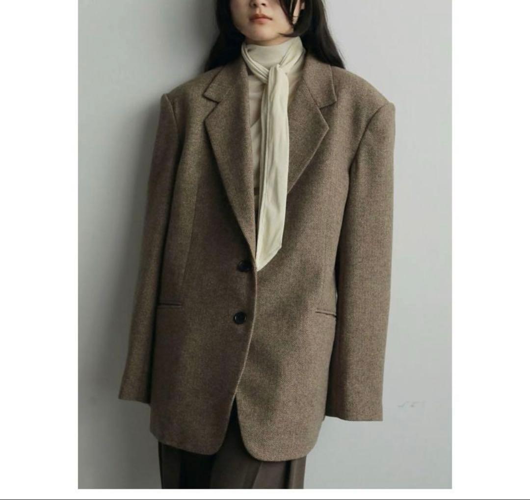 アンヌーク　ヘリンボーンウールジャケット36