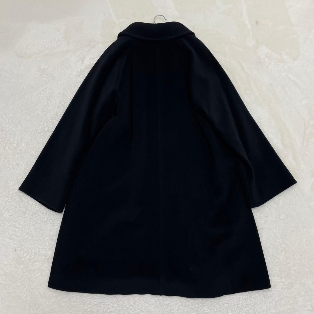 【美品】最高級白タグ マックスマーラ カシミヤ ウール ロングコート ブラック