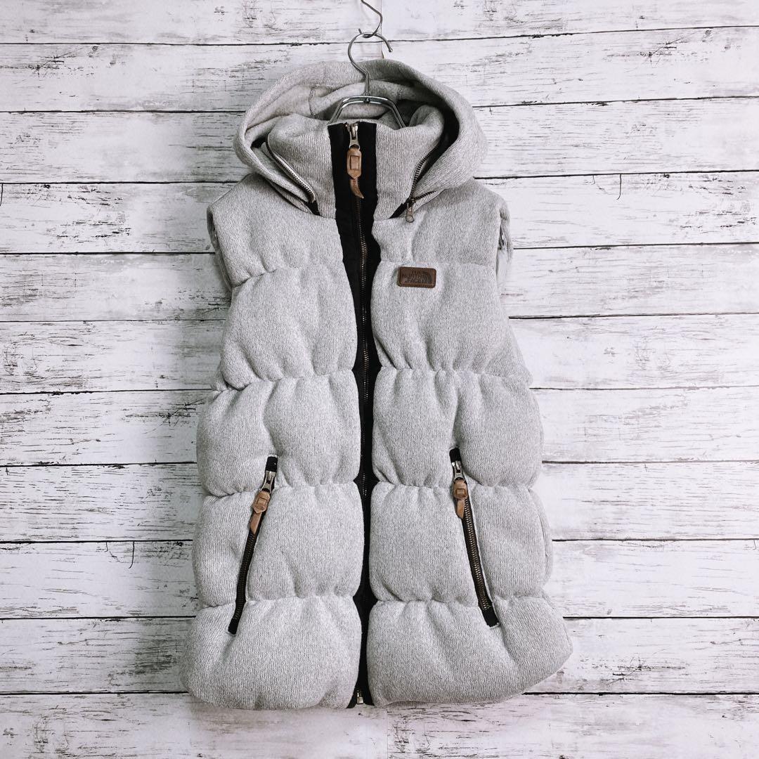 r0009 ノースフェイス ダウンベスト ライトグレー 85M 布地 着心地よし