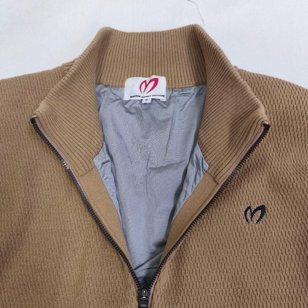【MASTER BUNNY】ゴルフニットジップジャケットブラウンXL寸p38