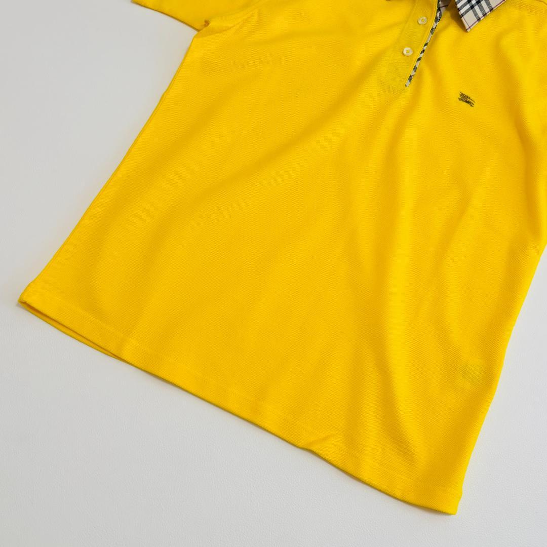 【新品】BURBERRY LONDON ポロシャツ ノバチェック 鹿子 M 黄色