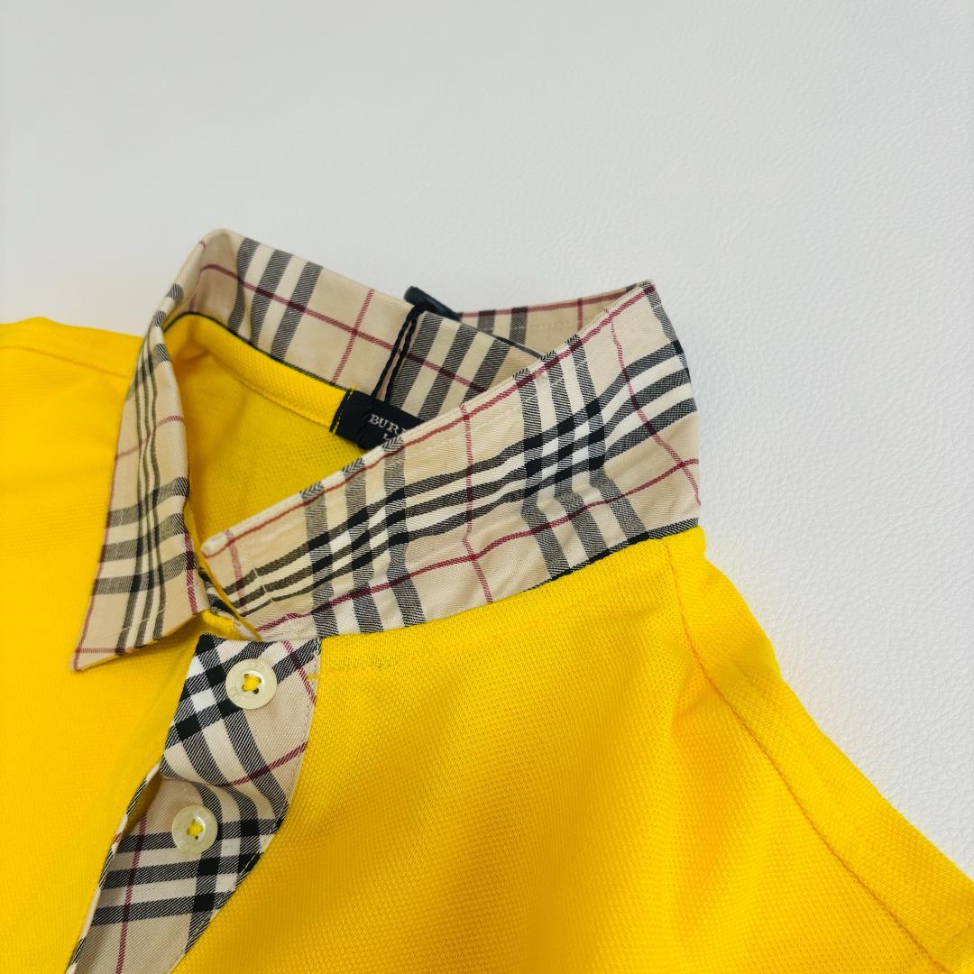 【新品】BURBERRY LONDON ポロシャツ ノバチェック 鹿子 M 黄色