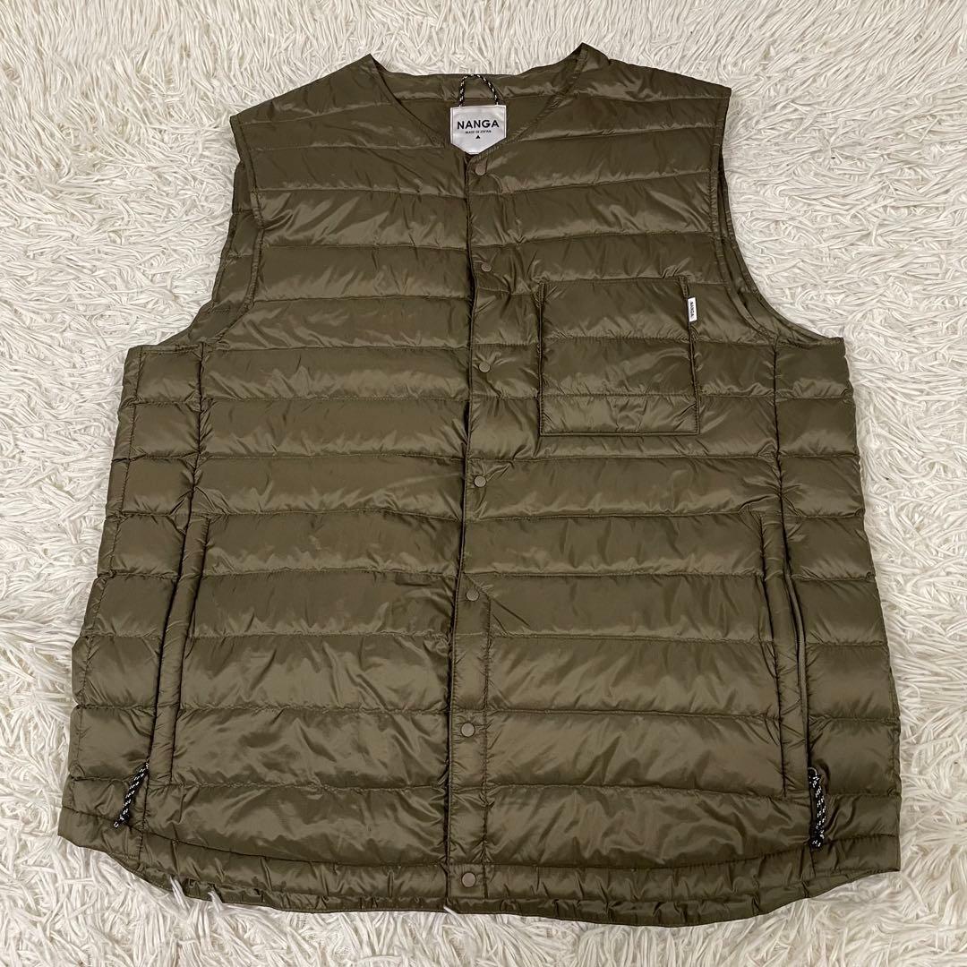 【美品XL】ナンガ インナーダウンベスト カーキ アウトドア