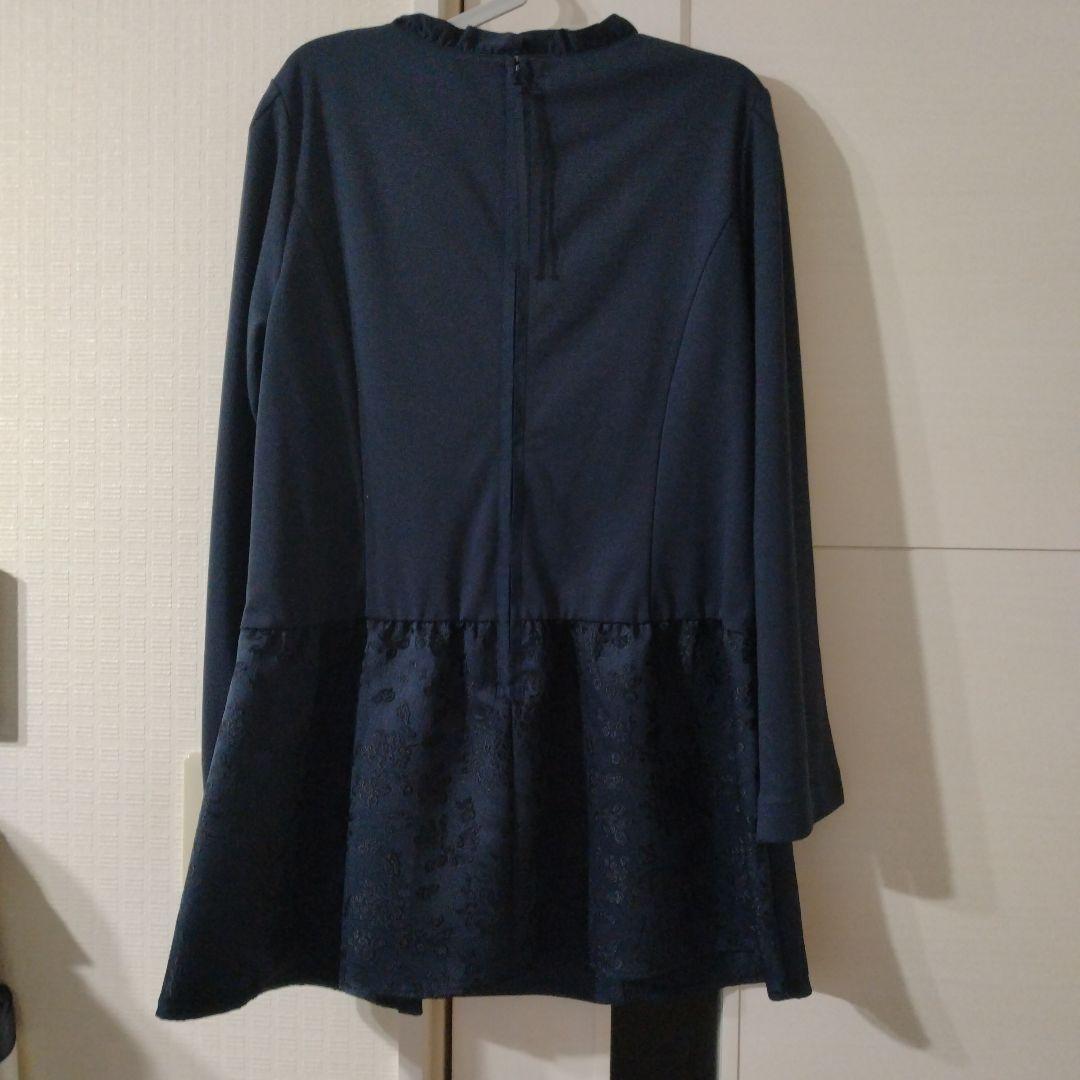 【新品】スーパービューティージャガード織切替 ポンチ素材チュニックカットソー44