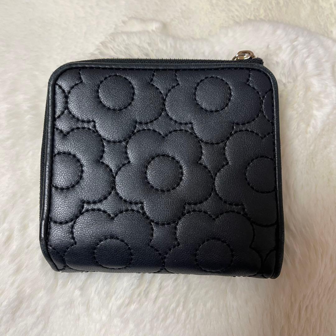 MARY QUANT キルトフォームデイジー ウォレット ブラック