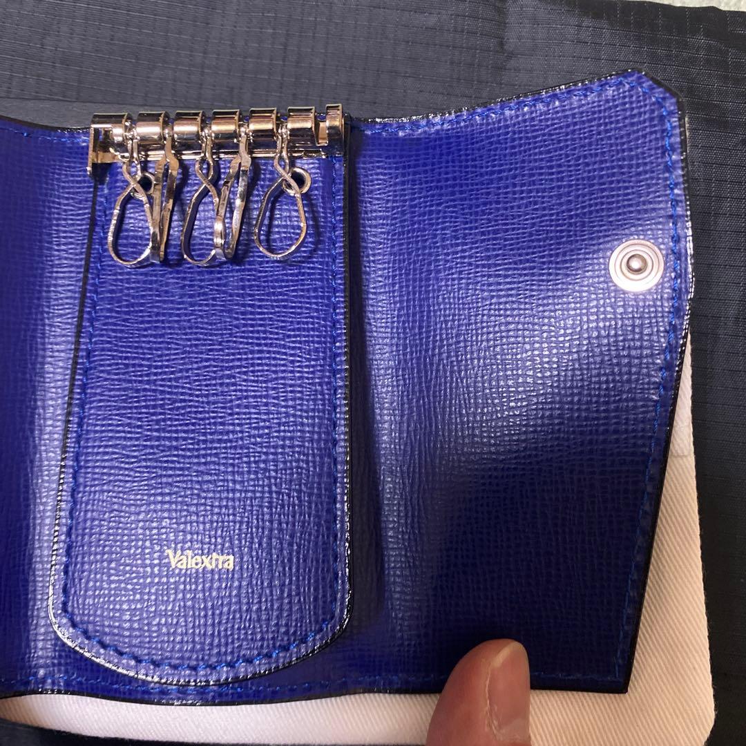 【再出品】Valextra レザーキーケース ロイヤルブルー
