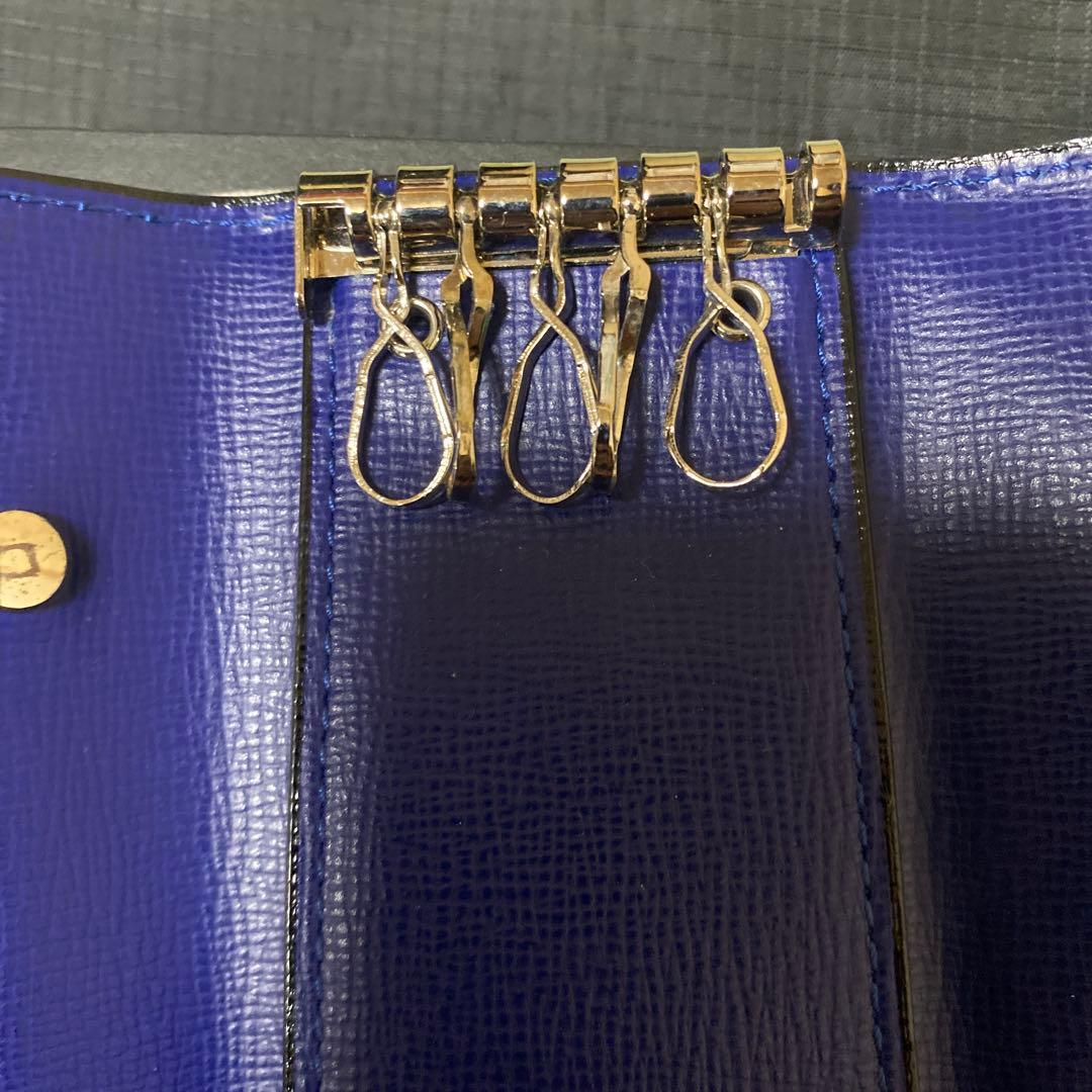 【再出品】Valextra レザーキーケース ロイヤルブルー