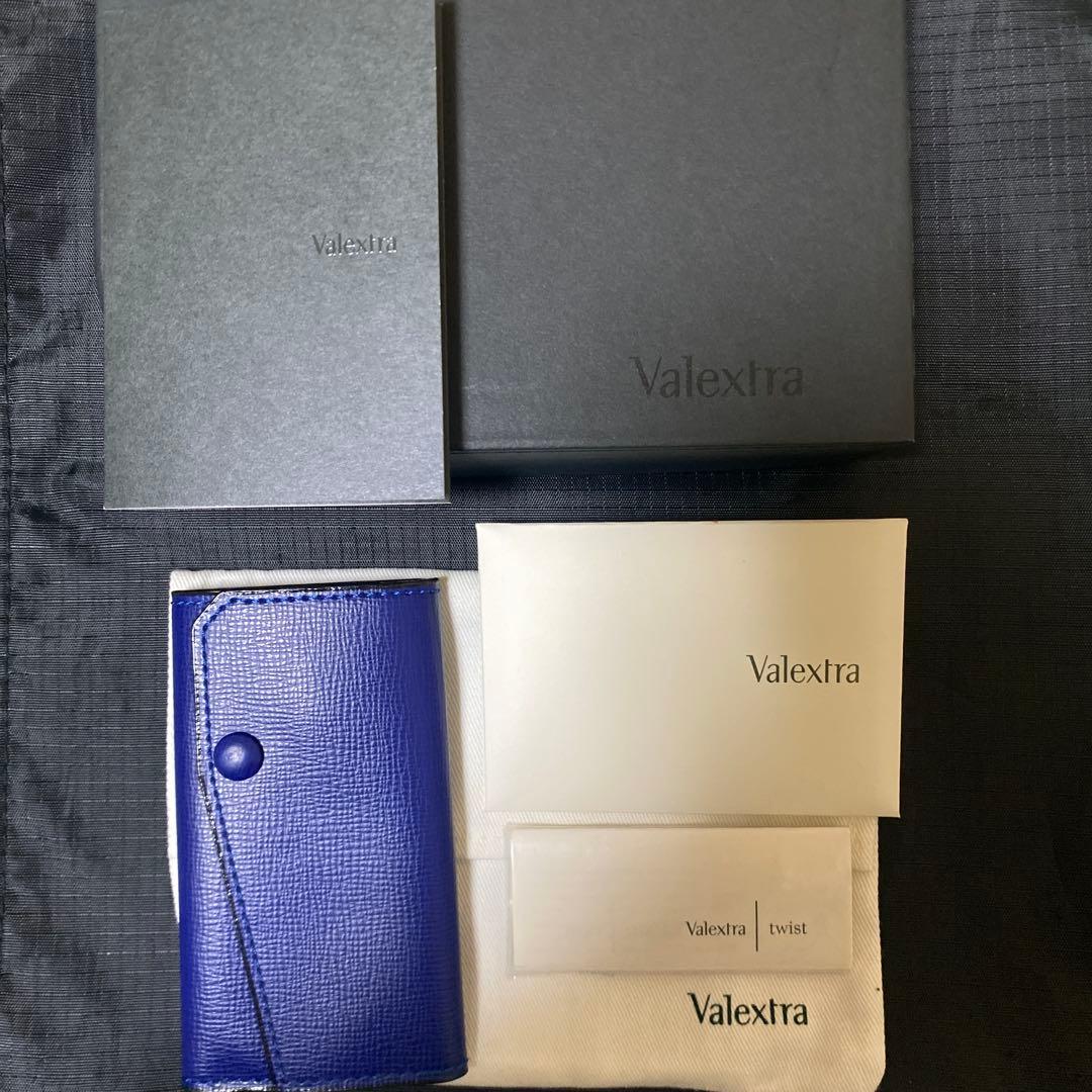 【再出品】Valextra レザーキーケース ロイヤルブルー