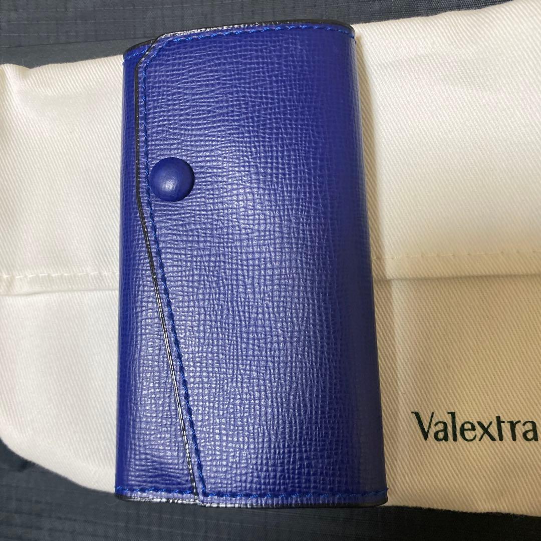 【再出品】Valextra レザーキーケース ロイヤルブルー
