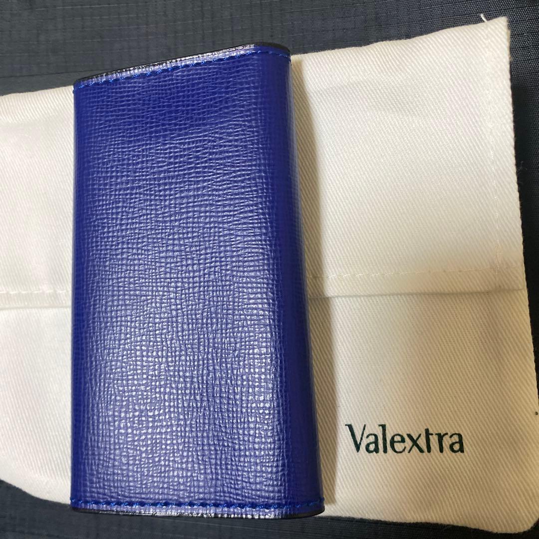 【再出品】Valextra レザーキーケース ロイヤルブルー