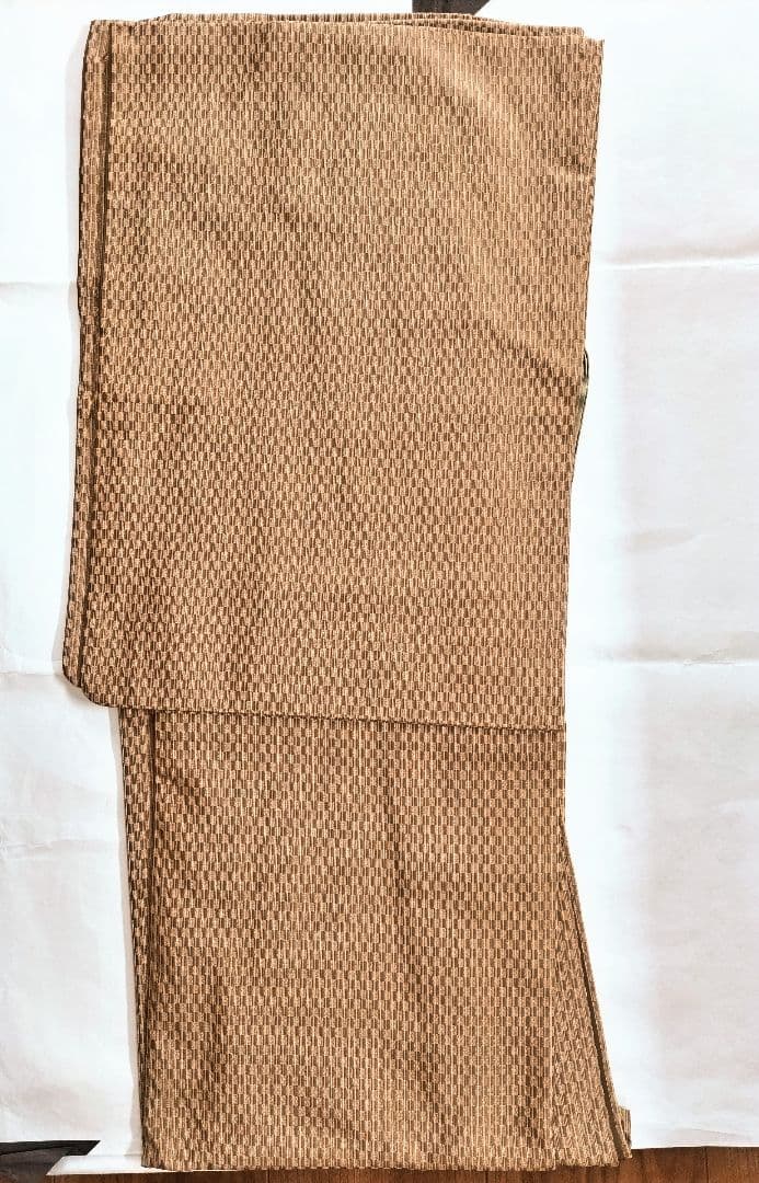 銀桃@禁煙出品！☆山下八百子　黄八丈　綾織　裄67.5cm 極美品