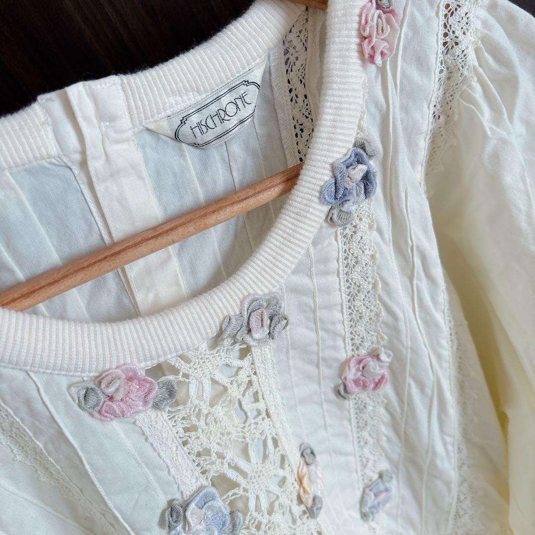 HISCHRONE ヒスクローネ レースとお花が美しい エプロンドレス 割烹着