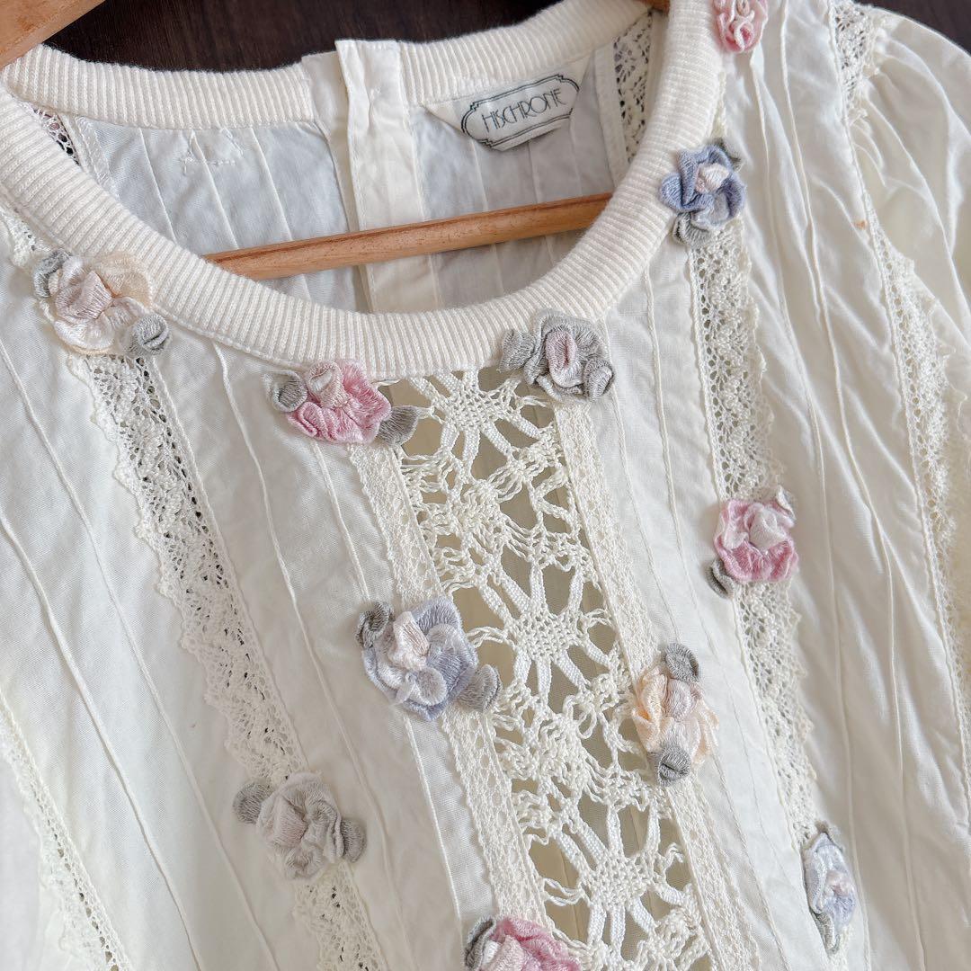 HISCHRONE ヒスクローネ レースとお花が美しい エプロンドレス 割烹着