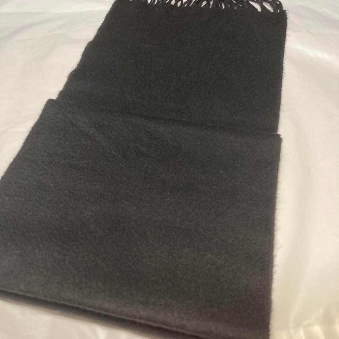 極美品 ジョンストンズ カシミヤ100％ マフラー ブラック 国内正規品