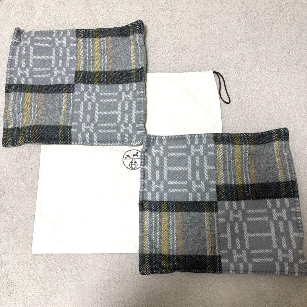HERMES エルメス Hロゴ 枕 インテリア クッションカバー　2枚セット