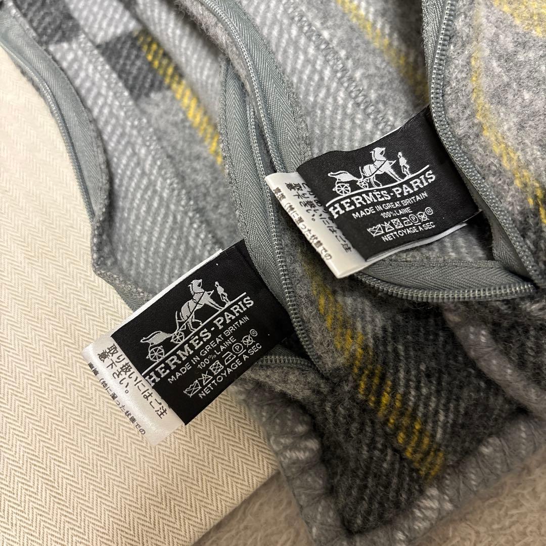 HERMES エルメス Hロゴ 枕 インテリア クッションカバー　2枚セット