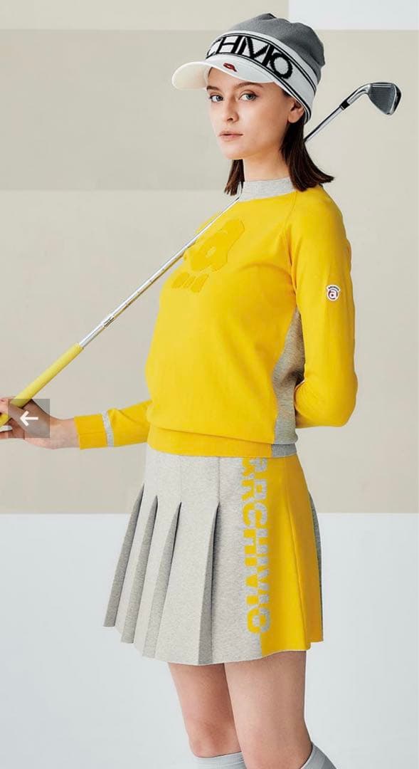 24FW【新品未使用 アルチビオ】少々難有り前後配色立体ロゴクルーセーター38号