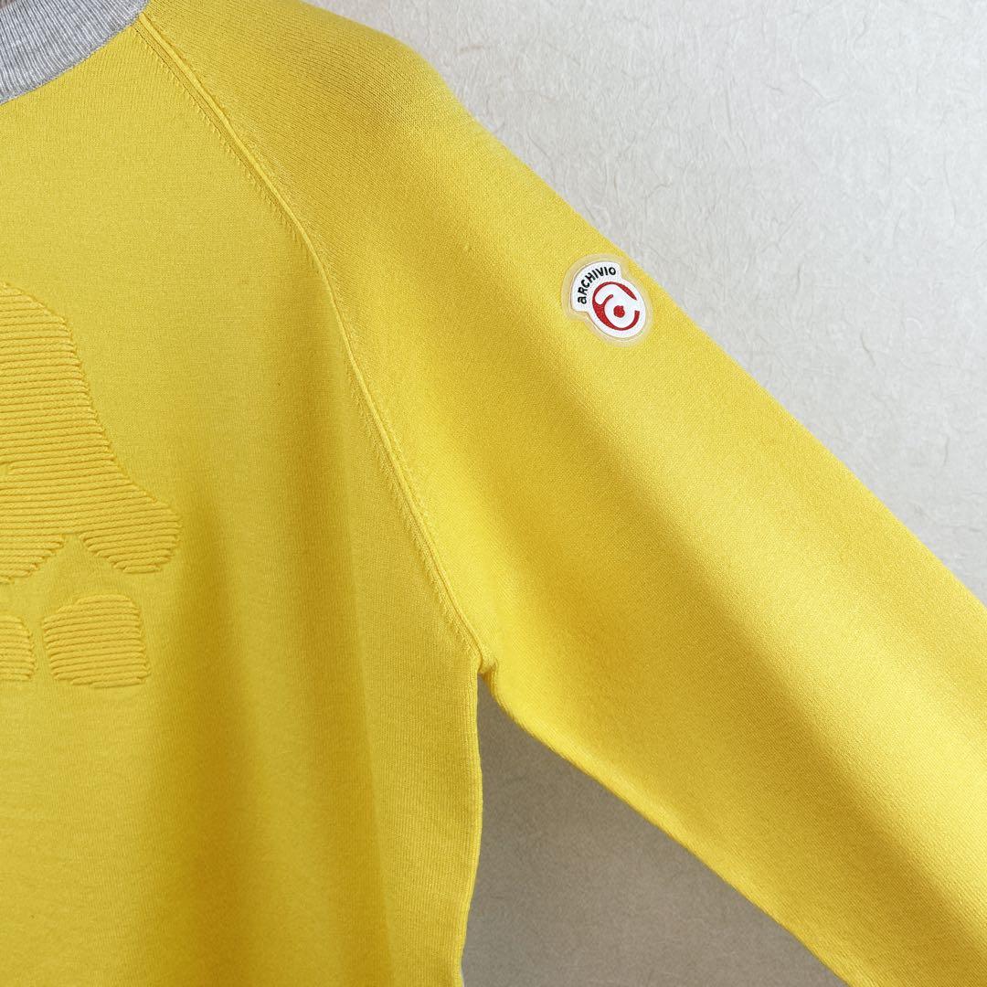 24FW【新品未使用 アルチビオ】少々難有り前後配色立体ロゴクルーセーター38号