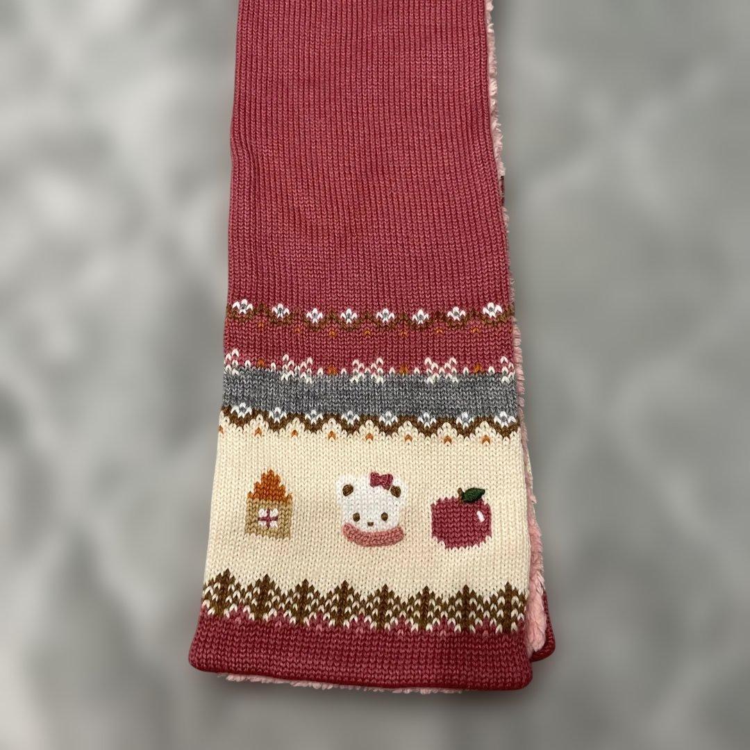 familiar キャラクター刺繍マフラー 90-120