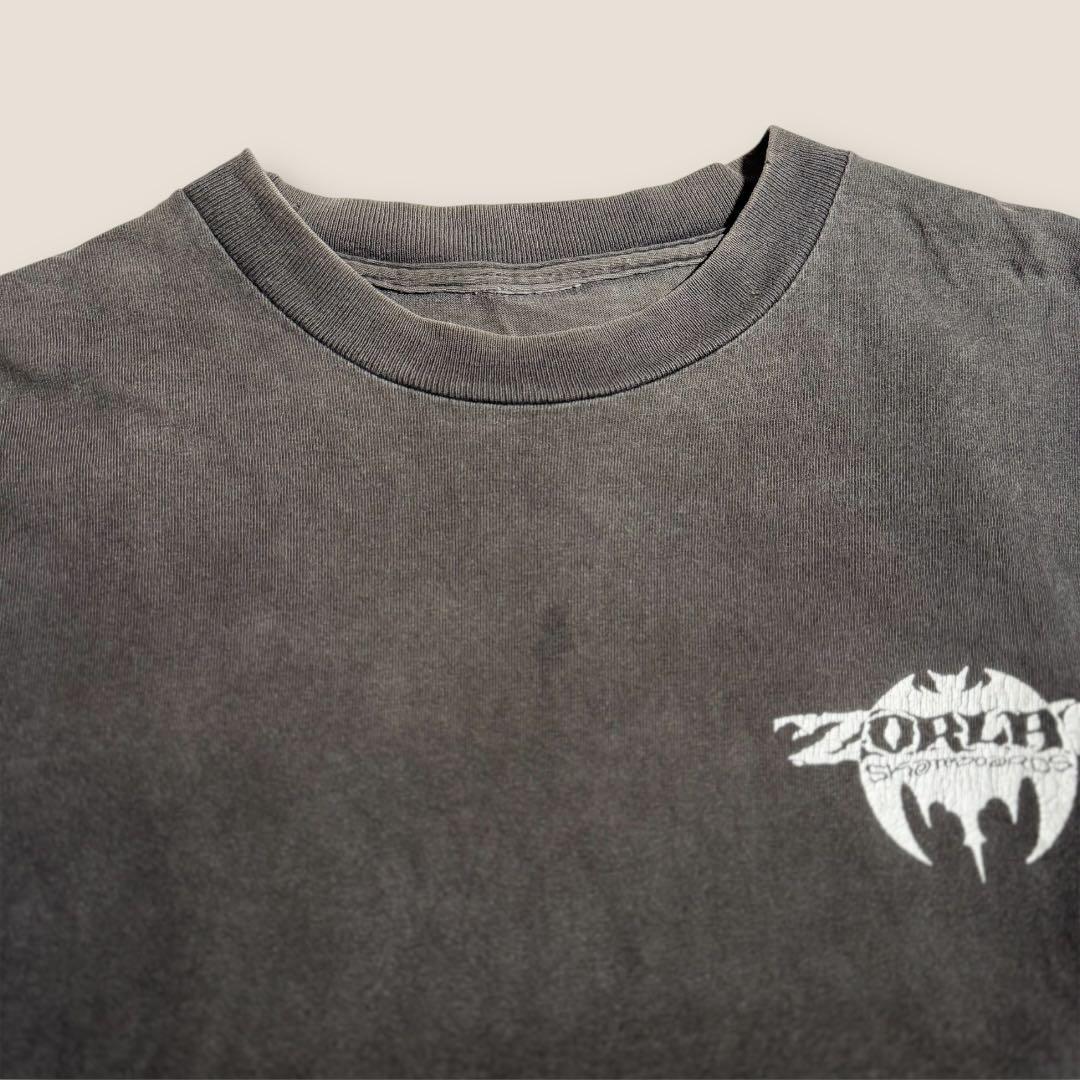 【スケート】90s〜00s タグ無 ZORLAC ロゴ ロンT M相当 黒