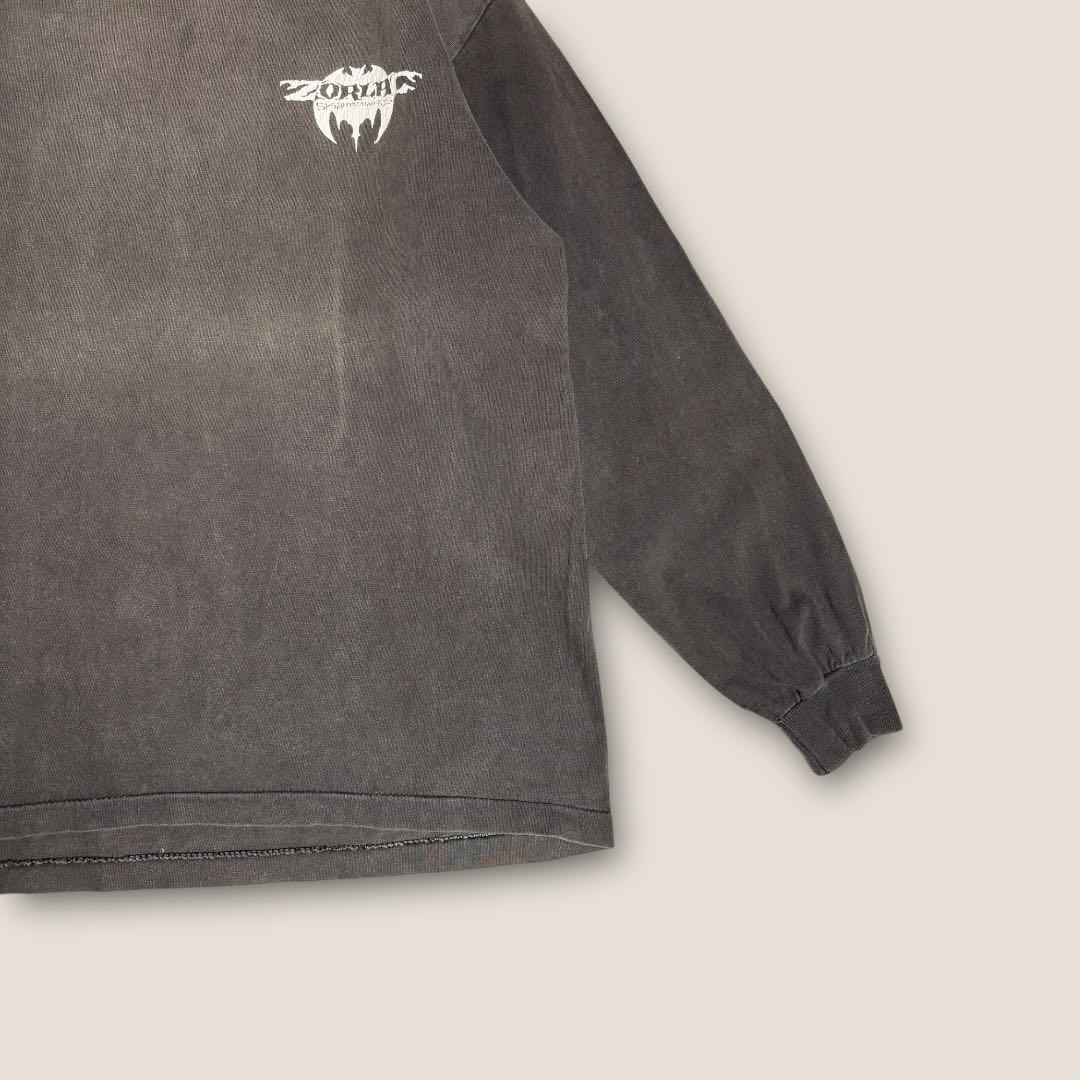 【スケート】90s〜00s タグ無 ZORLAC ロゴ ロンT M相当 黒