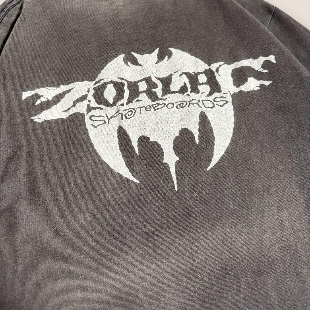 【スケート】90s〜00s タグ無 ZORLAC ロゴ ロンT M相当 黒