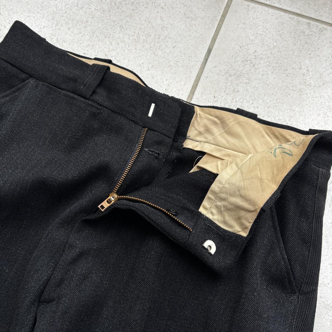 50sビンテージ ブラックウィップコード ウールワークパンツ フリスコパンツ