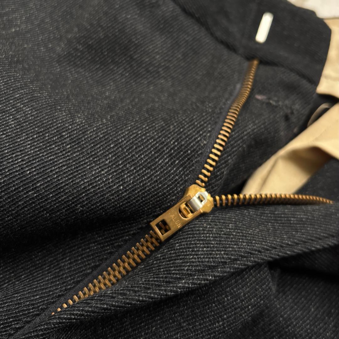 50sビンテージ ブラックウィップコード ウールワークパンツ フリスコパンツ