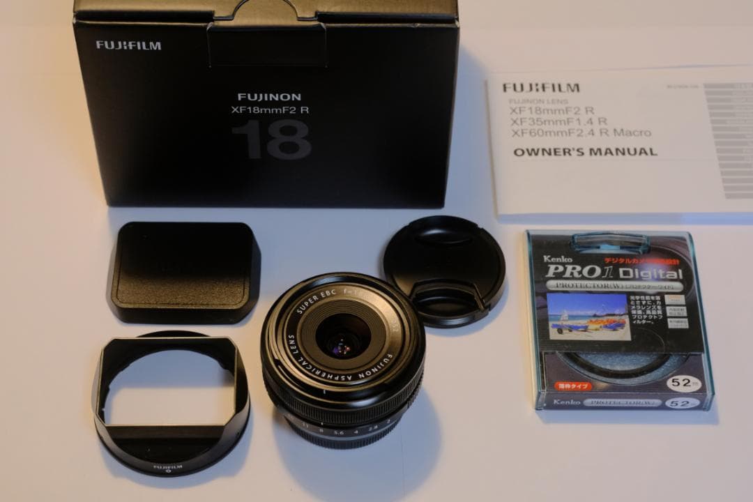 富士フィルム　広角レンズ FUJINON XF18mm F2R 保護フィルター付