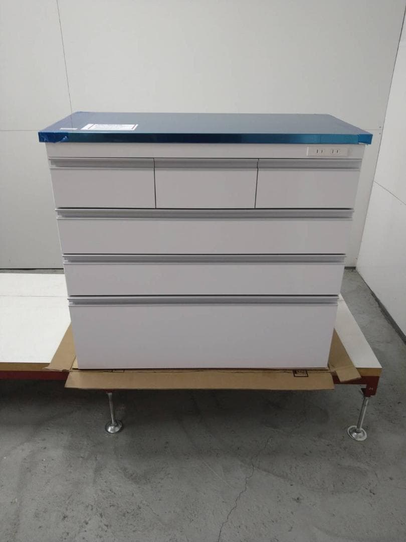 7067 ステンレス天板頑丈カウンター幅90白