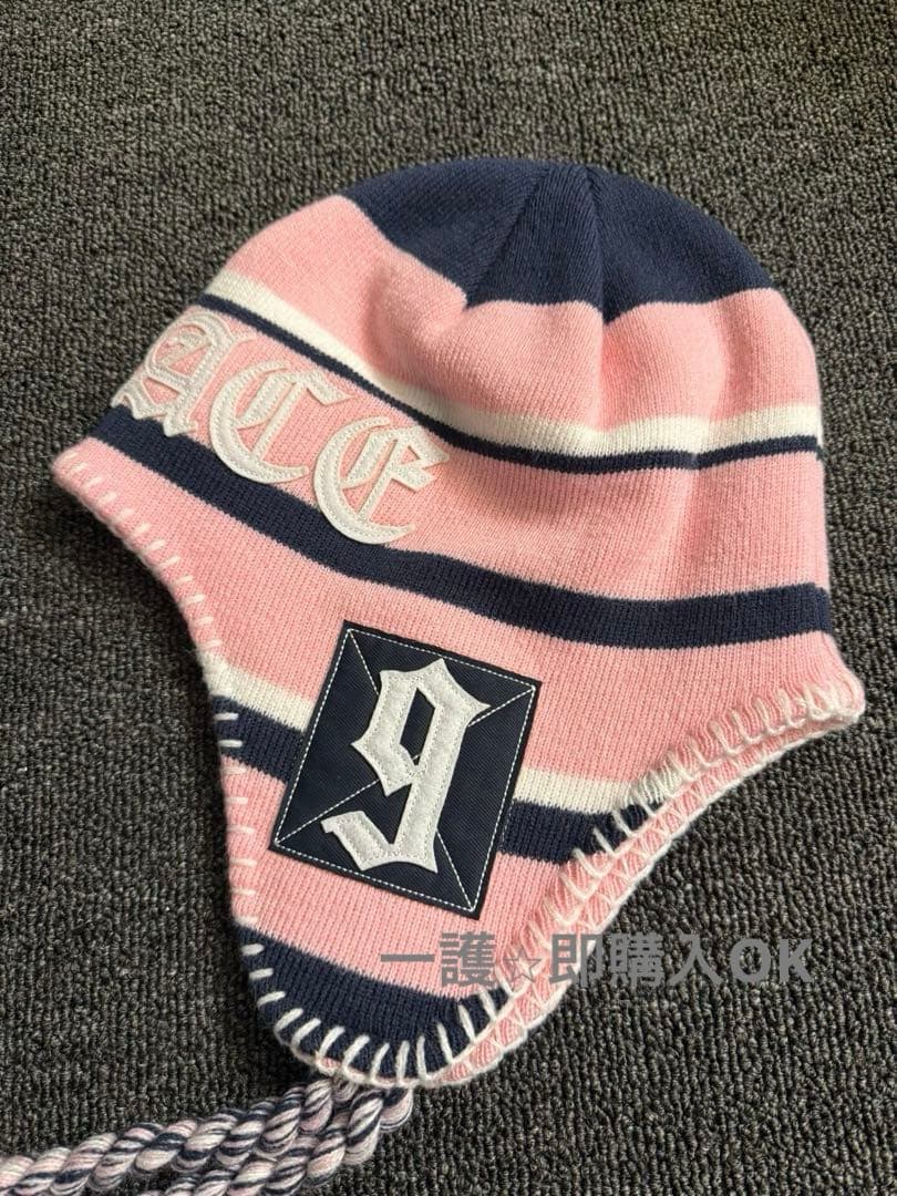 PALACE × UNION ペルビアンビーニー ネイビー／ピンク