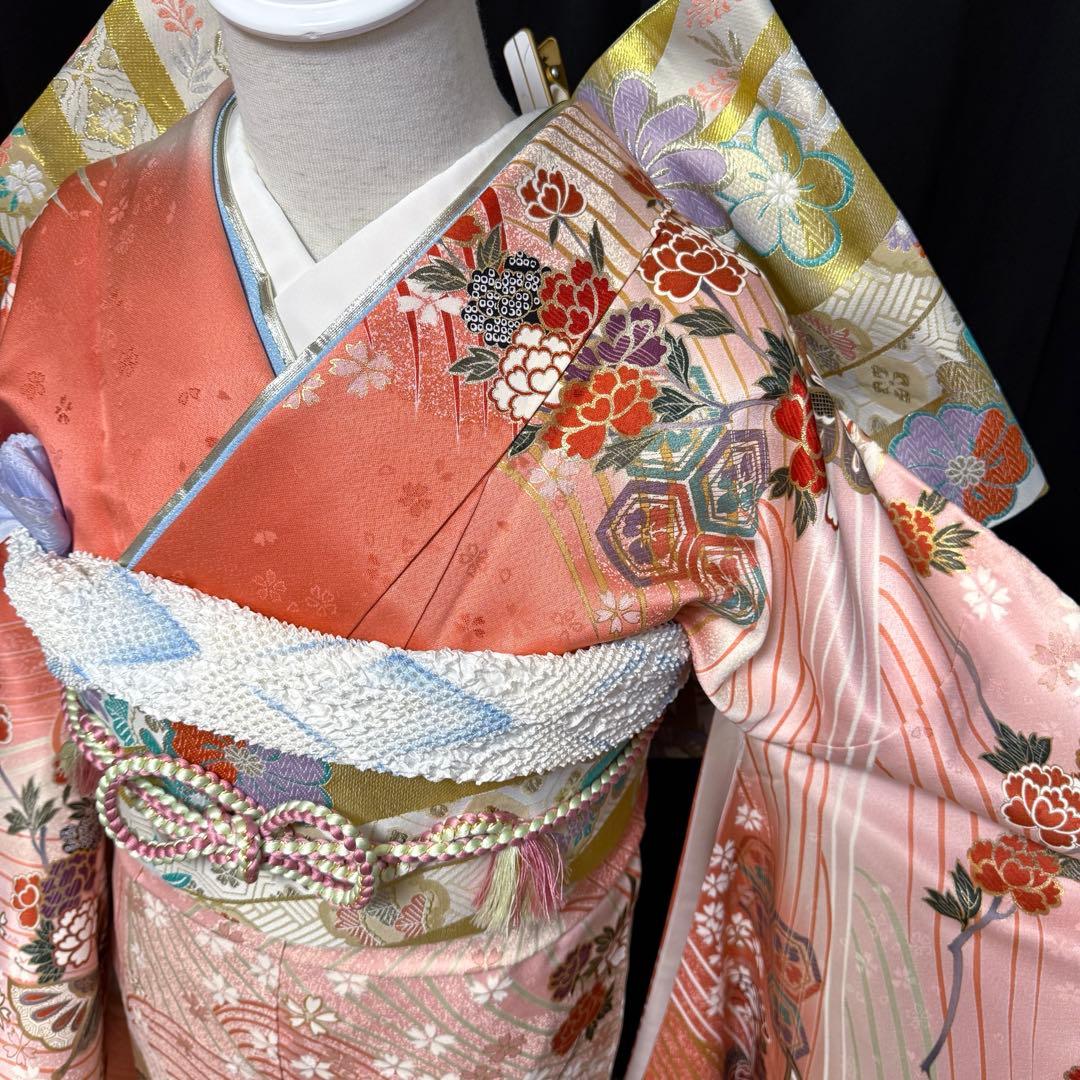 豪華　振袖5点セット　トールサイズ　古典柄　裄丈69cm　163〜173　成人式